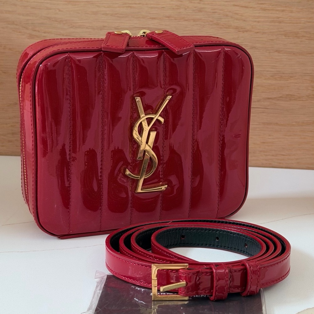 Saint Laurent Red Patent Leather Crossbody Bag